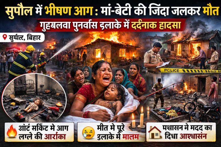 सुपौल में भीषण अग्निकांड